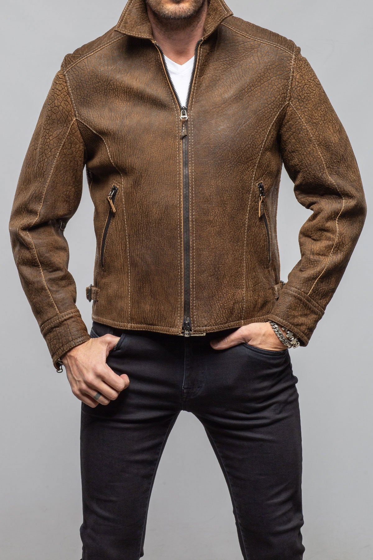 Gimo's Filippo Nubuck Jacket Samples - Mens - Outerwear - Leather