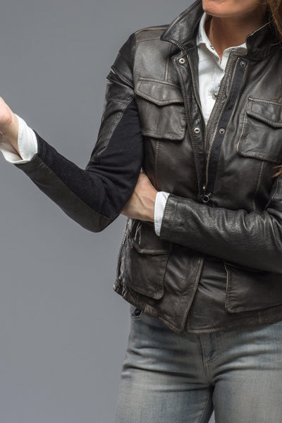 Gimo's Guns & Roses Jacket In Military Olive Grey Ladies - Outerwear - Leather