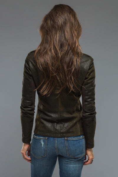 Gimo's Guns & Roses Jacket in Vintage Olive Ladies - Outerwear - Leather