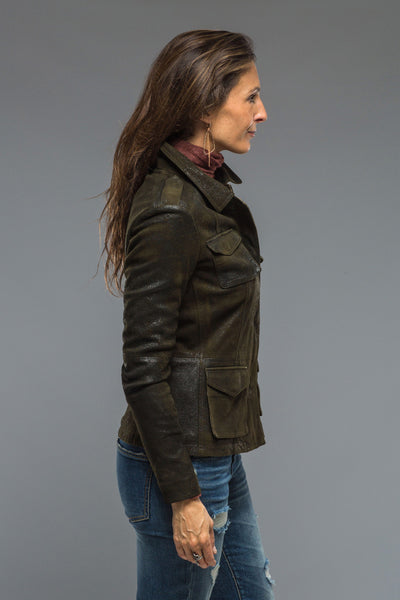 Gimo's Guns & Roses Jacket in Vintage Olive Ladies - Outerwear - Leather