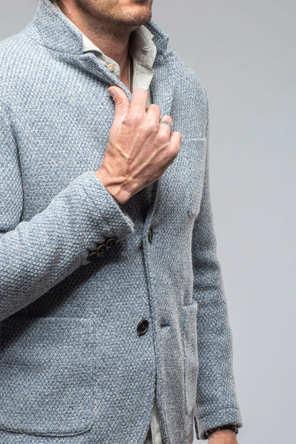 Gimo's Halifax Knit Coat In Light Blue Warehouse - Mens - Outerwear - Cloth