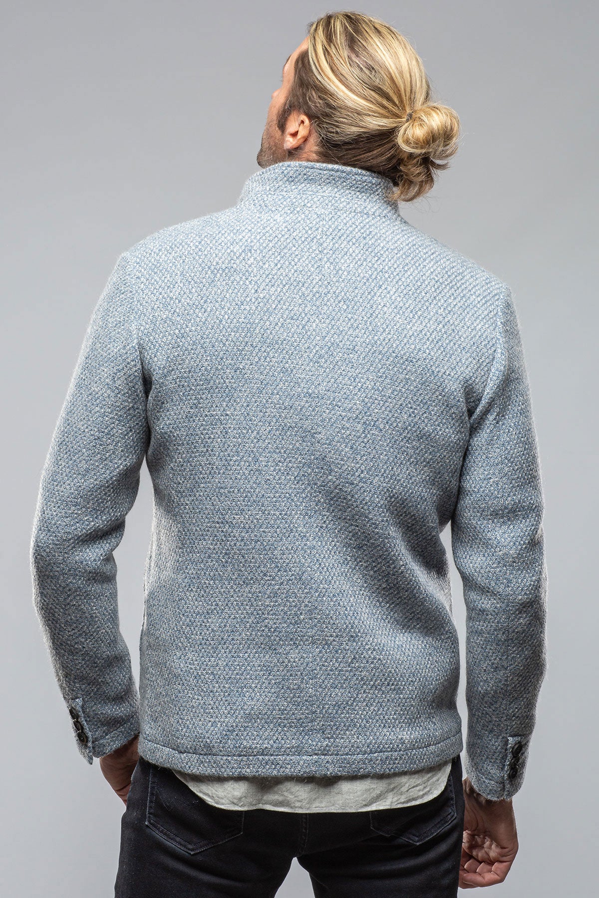Gimo's Halifax Knit Coat In Light Blue Warehouse - Mens - Outerwear - Cloth