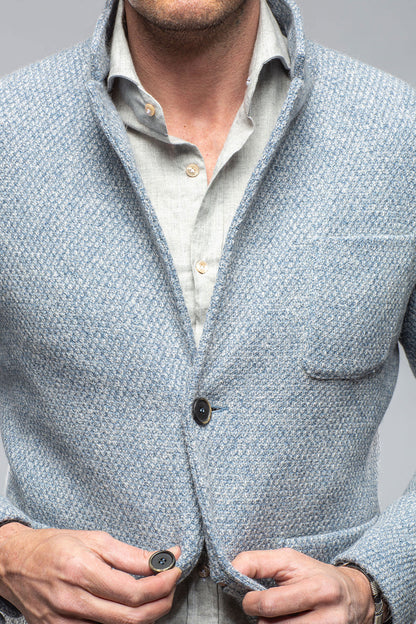 Gimo's Halifax Knit Coat In Light Blue Warehouse - Mens - Outerwear - Cloth