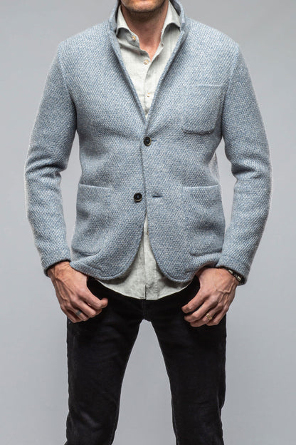 Gimo's Halifax Knit Coat In Light Blue Warehouse - Mens - Outerwear - Cloth