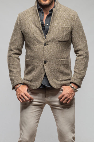Gimo's Halifax Knit Coat in Sage Samples - Mens - Outerwear - Cloth