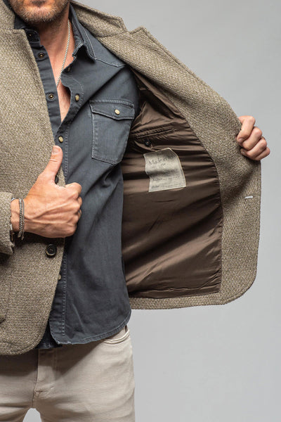 Gimo's Halifax Knit Coat in Sage Samples - Mens - Outerwear - Cloth