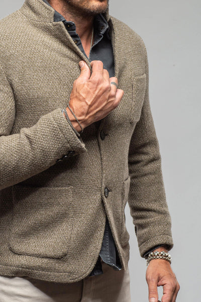 Gimo's Halifax Knit Coat in Sage Samples - Mens - Outerwear - Cloth