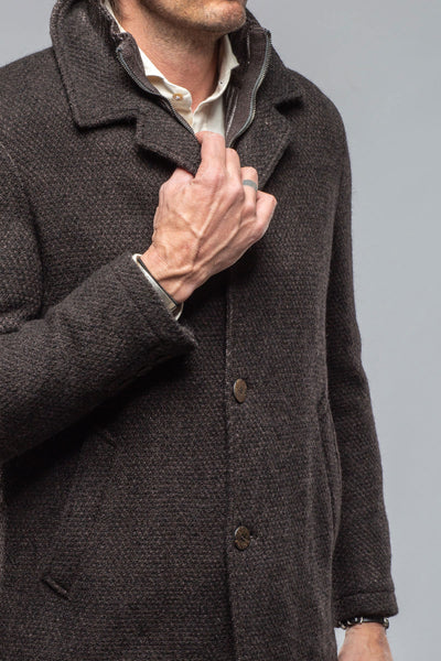 Gimo's Juneau 3/4 Knit Coat In Charcoal Brown Warehouse - Mens - Outerwear - Cloth