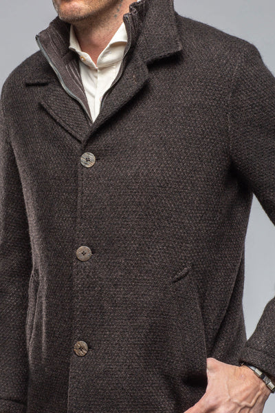 Gimo's Juneau 3/4 Knit Coat In Charcoal Brown Warehouse - Mens - Outerwear - Cloth