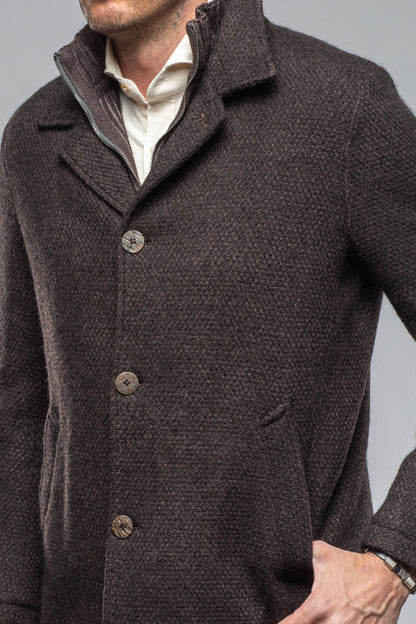 Gimo's Juneau 3/4 Knit Coat In Charcoal Brown Warehouse - Mens - Outerwear - Cloth