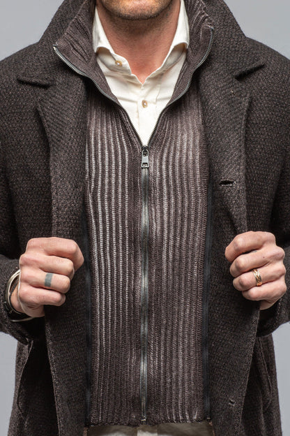 Gimo's Juneau 3/4 Knit Coat In Charcoal Brown Warehouse - Mens - Outerwear - Cloth