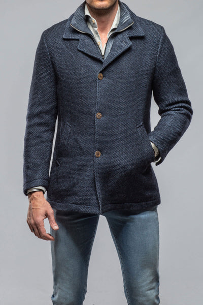 Gimo's Juneau 3/4 Knit Coat In Navy Warehouse - Mens - Outerwear - Cloth