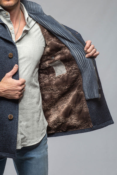 Gimo's Juneau 3/4 Knit Coat In Navy Warehouse - Mens - Outerwear - Cloth