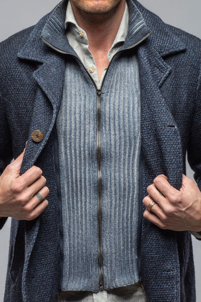 Gimo's Juneau 3/4 Knit Coat In Navy Warehouse - Mens - Outerwear - Cloth