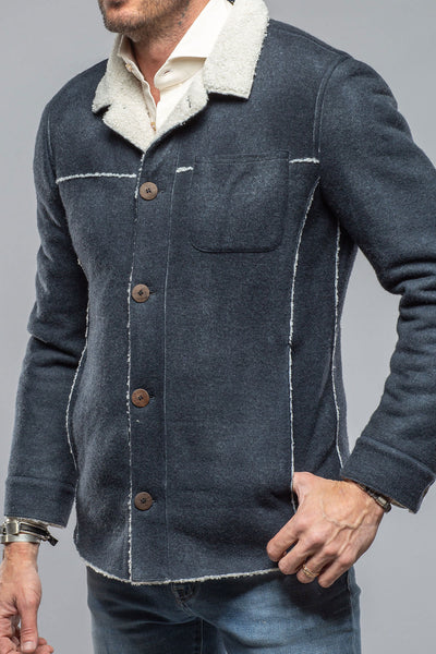 Gimo's Kalispell Sherpa Shirt Jacket In Navy Warehouse - Mens - Outerwear - Cloth