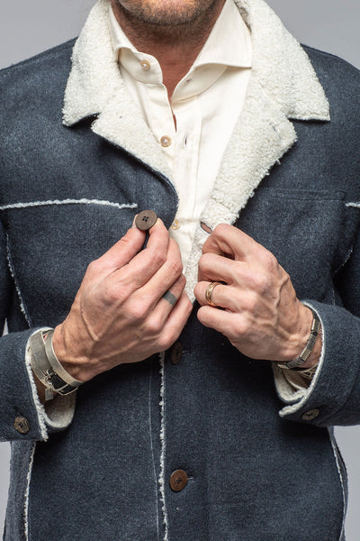 Gimo's Kalispell Sherpa Shirt Jacket In Navy Warehouse - Mens - Outerwear - Cloth