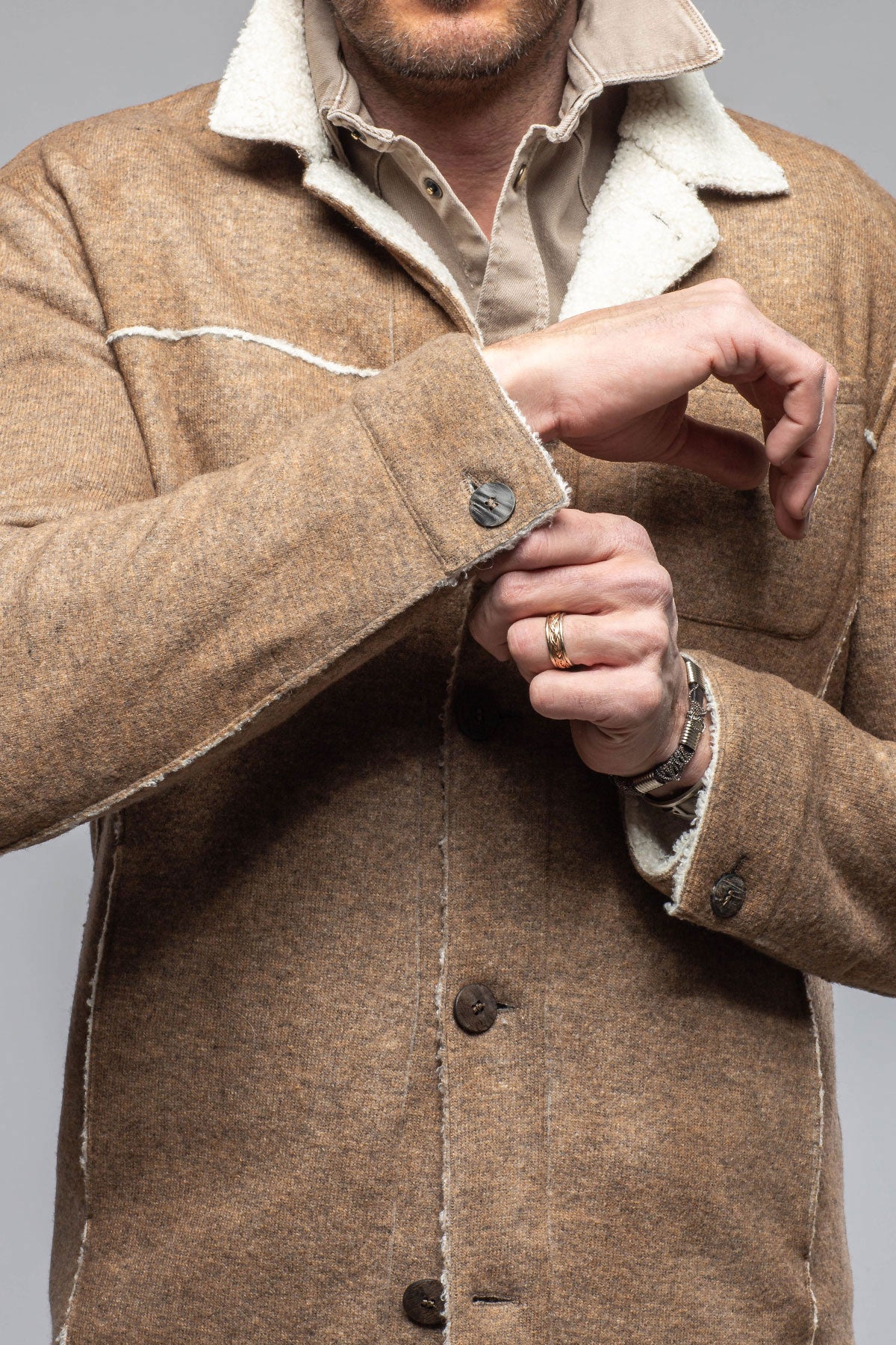 Gimo's Kalispell Sherpa Shirt Jacket In Tan Warehouse - Mens - Outerwear - Cloth