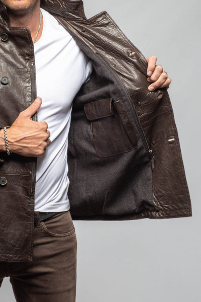 Gimo's | Kane Double-Breasted Leather Jacket | Samples - Mens - Outerwear - Leather 