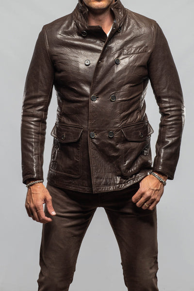 Gimo's | Kane Double-Breasted Leather Jacket | Samples - Mens - Outerwear - Leather 