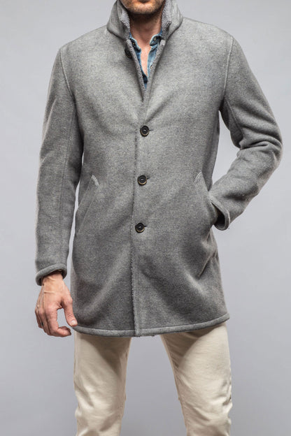 Gimo's Kane Long Wool Coat In Grey Warehouse - Mens - Outerwear - Cloth