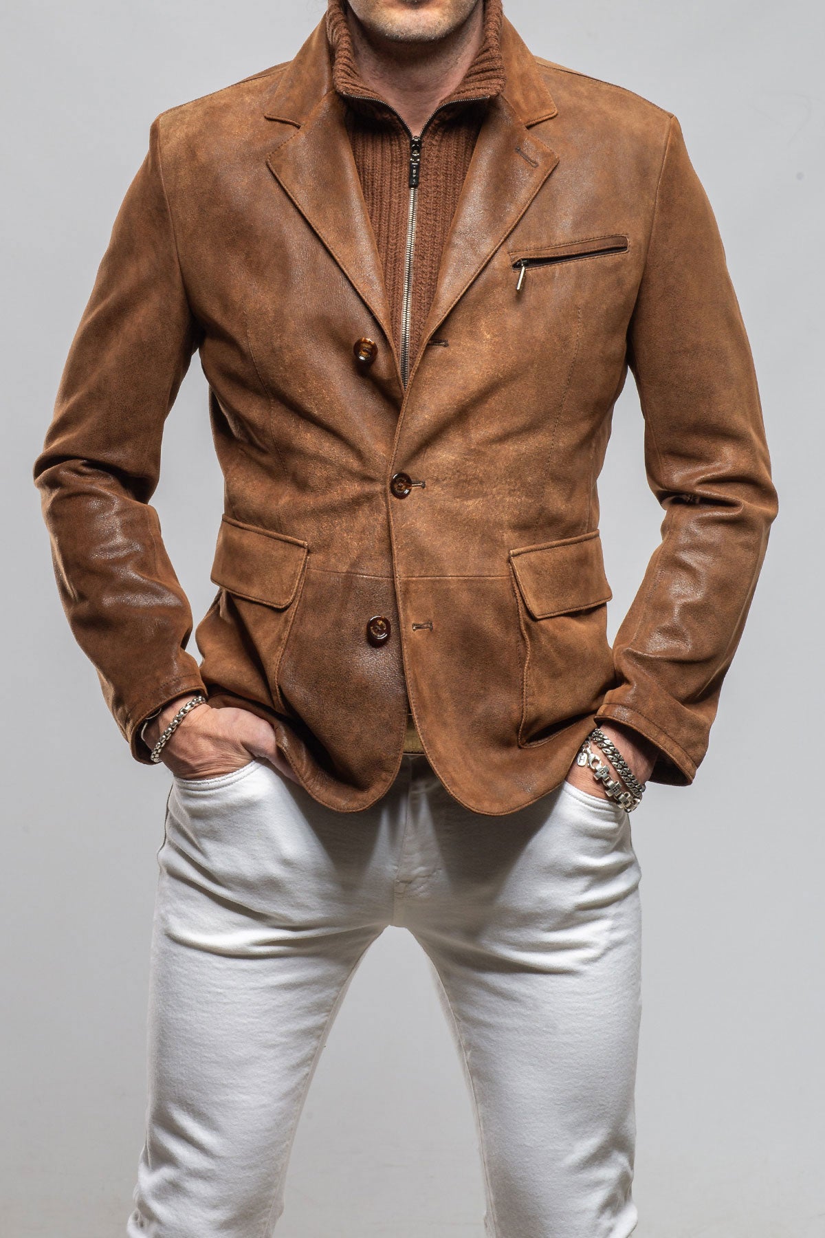 Gimo's Lancaster Suede Blazer Samples - Mens - Outerwear - Leather