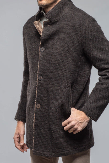 Gimo's Lazard Long Knit Coat In Charcoal Brown Warehouse - Mens - Outerwear - Cloth