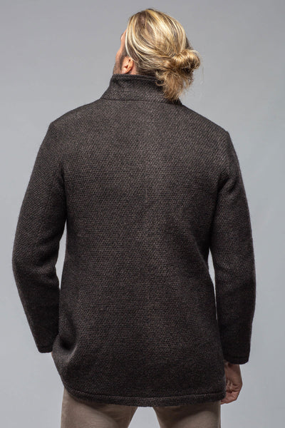 Gimo's Lazard Long Knit Coat In Charcoal Brown Warehouse - Mens - Outerwear - Cloth