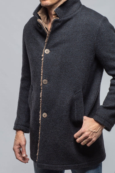 Gimo's Lazard Long Knit Coat In Navy Warehouse - Mens - Outerwear - Cloth