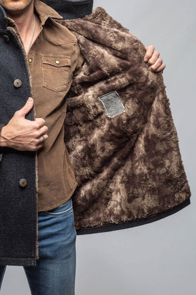 Gimo's Lazard Long Knit Coat In Navy Warehouse - Mens - Outerwear - Cloth