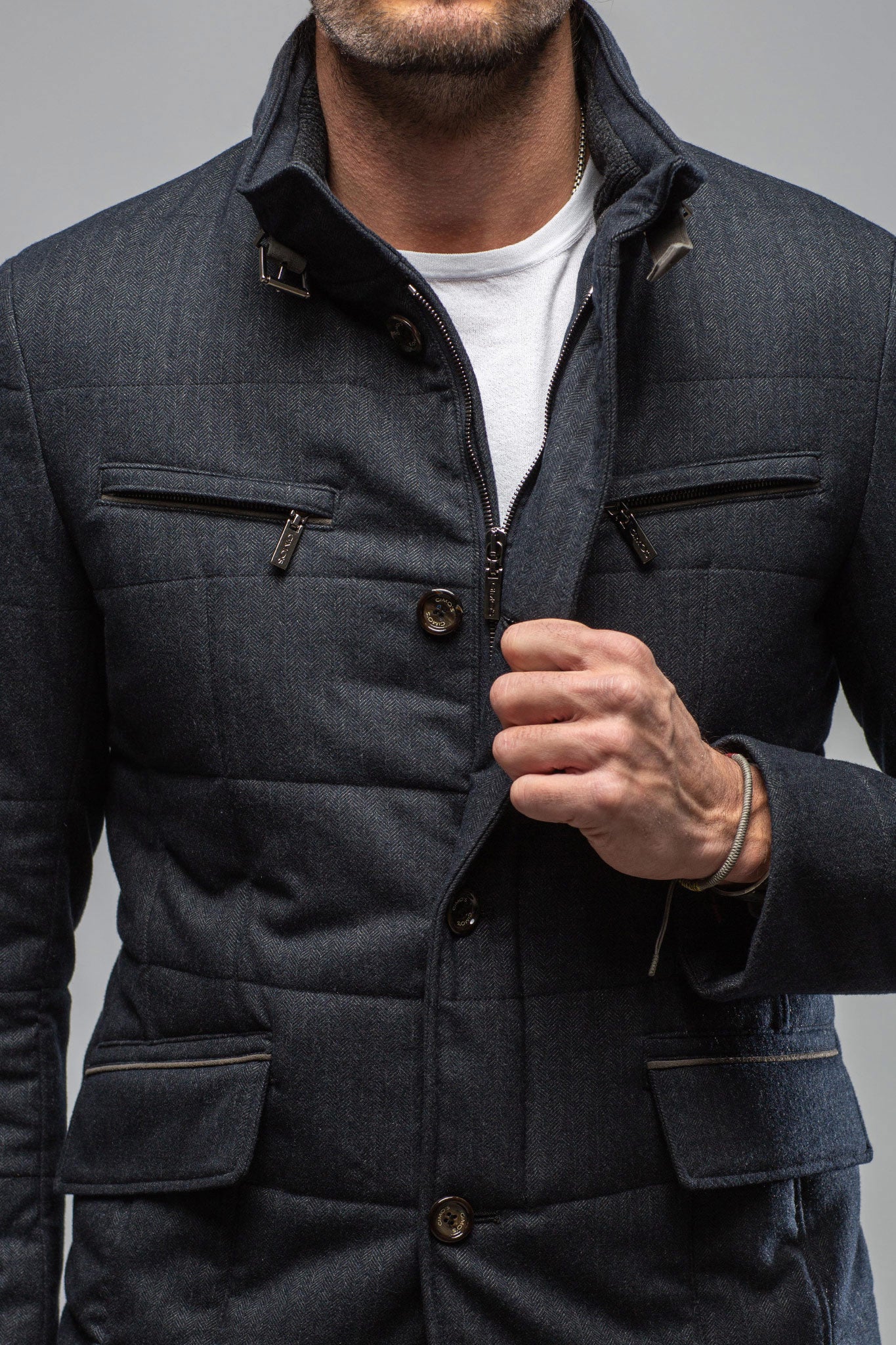 Gimo's Logan Herringbone Coat Samples - Mens - Outerwear - Cloth