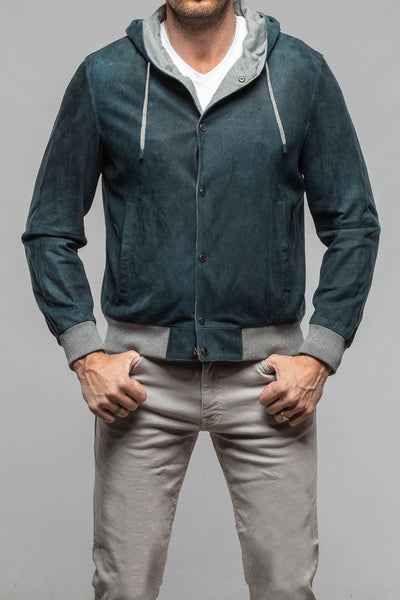 Luca Suede Hoodie | Samples - Mens - Outerwear - Leather | Gimo's