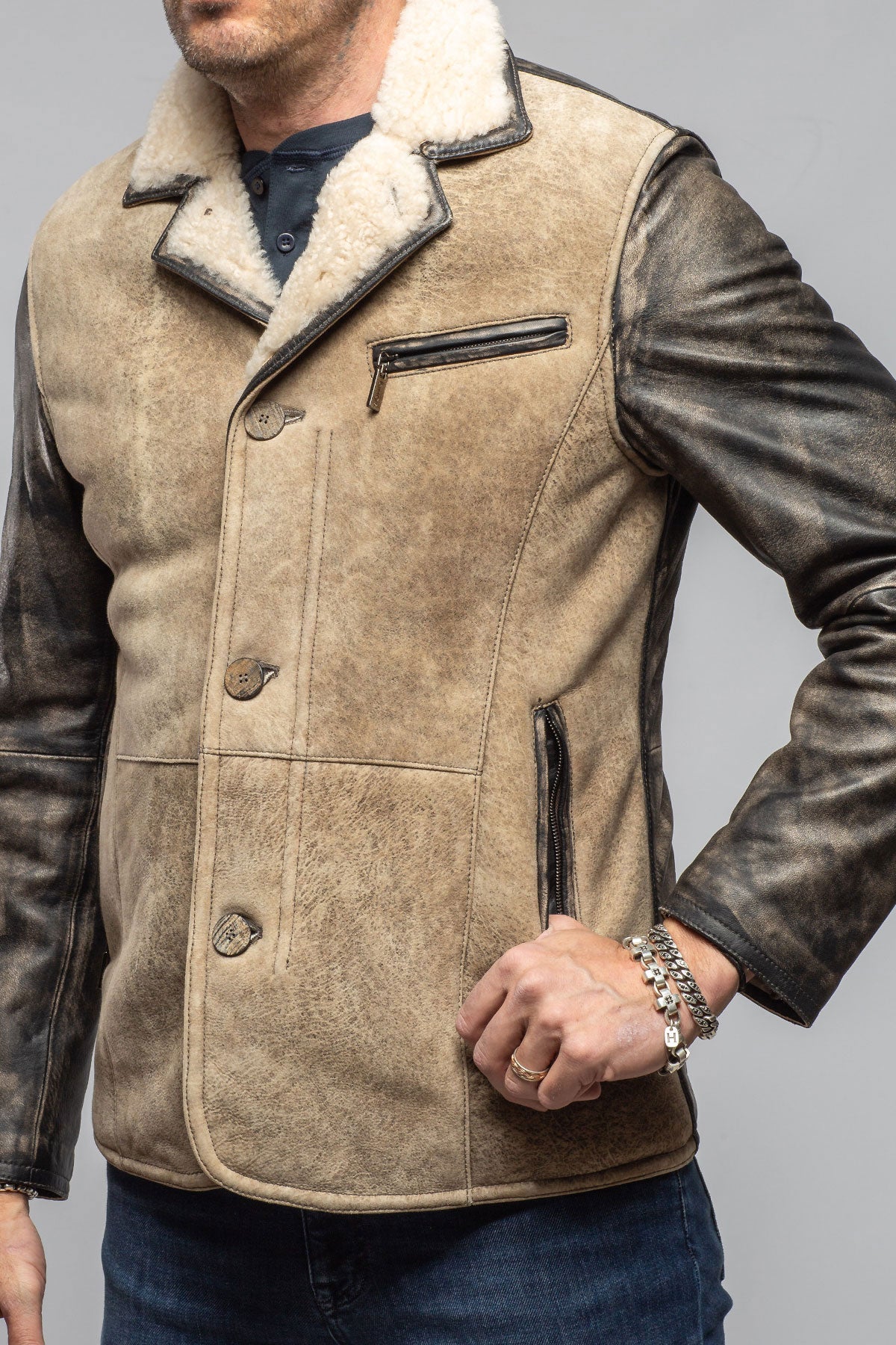 Gimo's Marco Hybrid Shearling Samples - Mens - Outerwear - Shearling