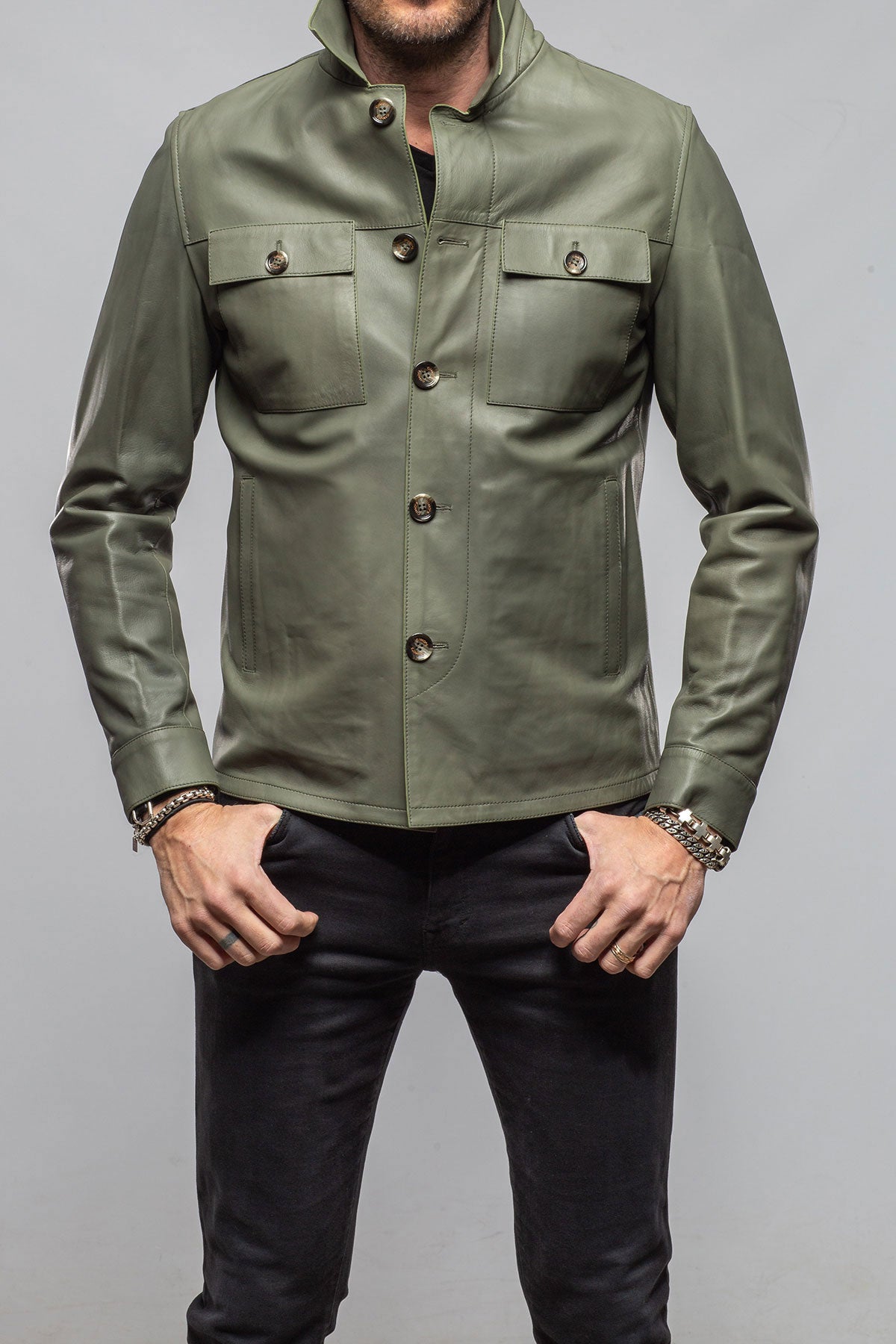 Gimo's Marco Nappa Shirt Jacket Samples - Mens - Outerwear - Leather