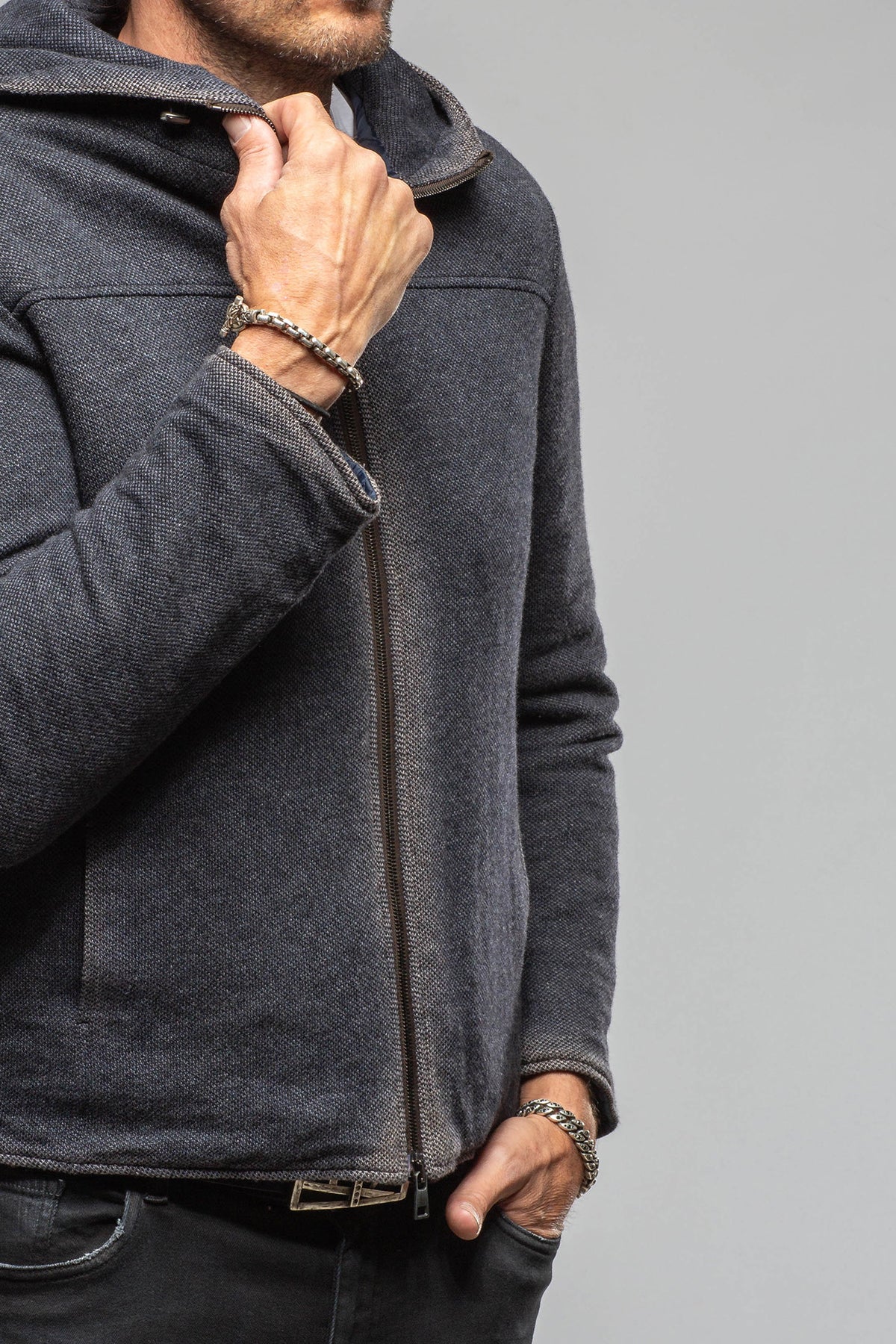 Gimo's Moro Wool-Alpaca Hooded Jacket Samples - Mens - Outerwear - Cloth