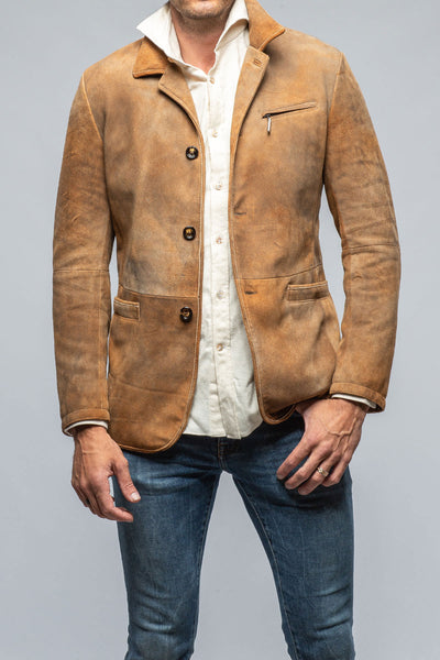Mulholland Sport Jacket In Distressed Palomino | Mens - Outerwear - Leather | Gimo's