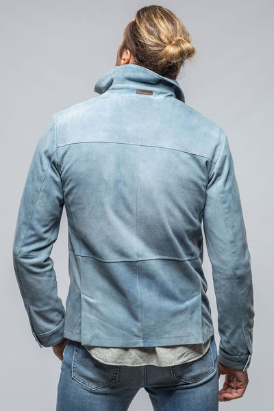 Gimo's Oakley Suede Shirt Jacket In Blue Ice Mens - Outerwear - Leather