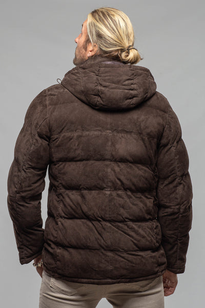 Gimo's Reardon Suede Down Puffer Samples - Mens - Outerwear - Leather