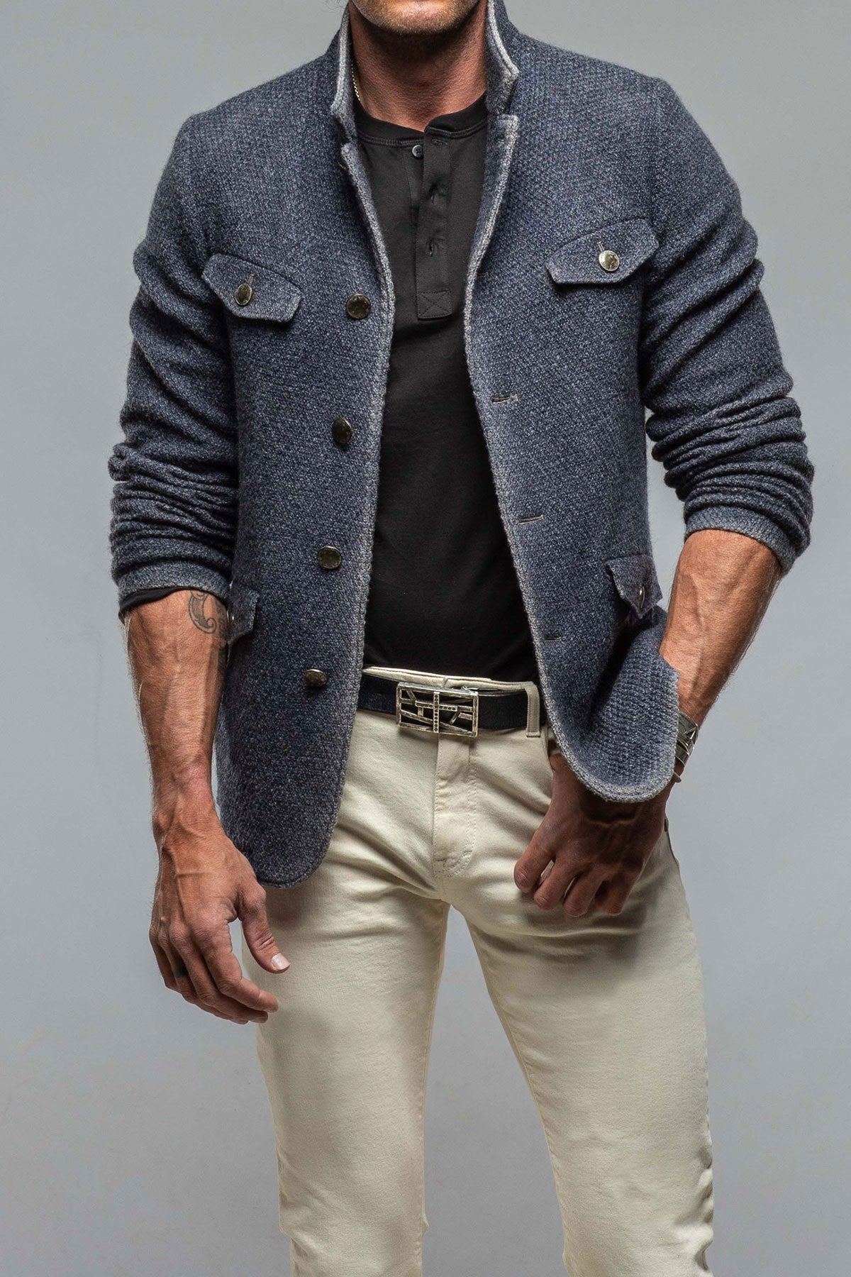 Gimo's St. Bernard's Jacket In Navy Samples - Mens - Outerwear - Cloth