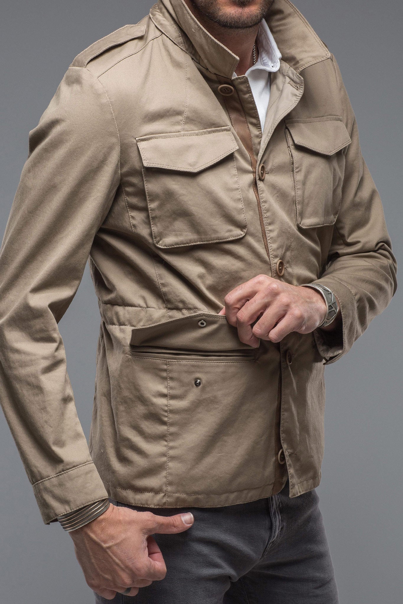 Gimo's Sullivan Reversible Jacket In Beige Warehouse - Mens - Outerwear - Cloth
