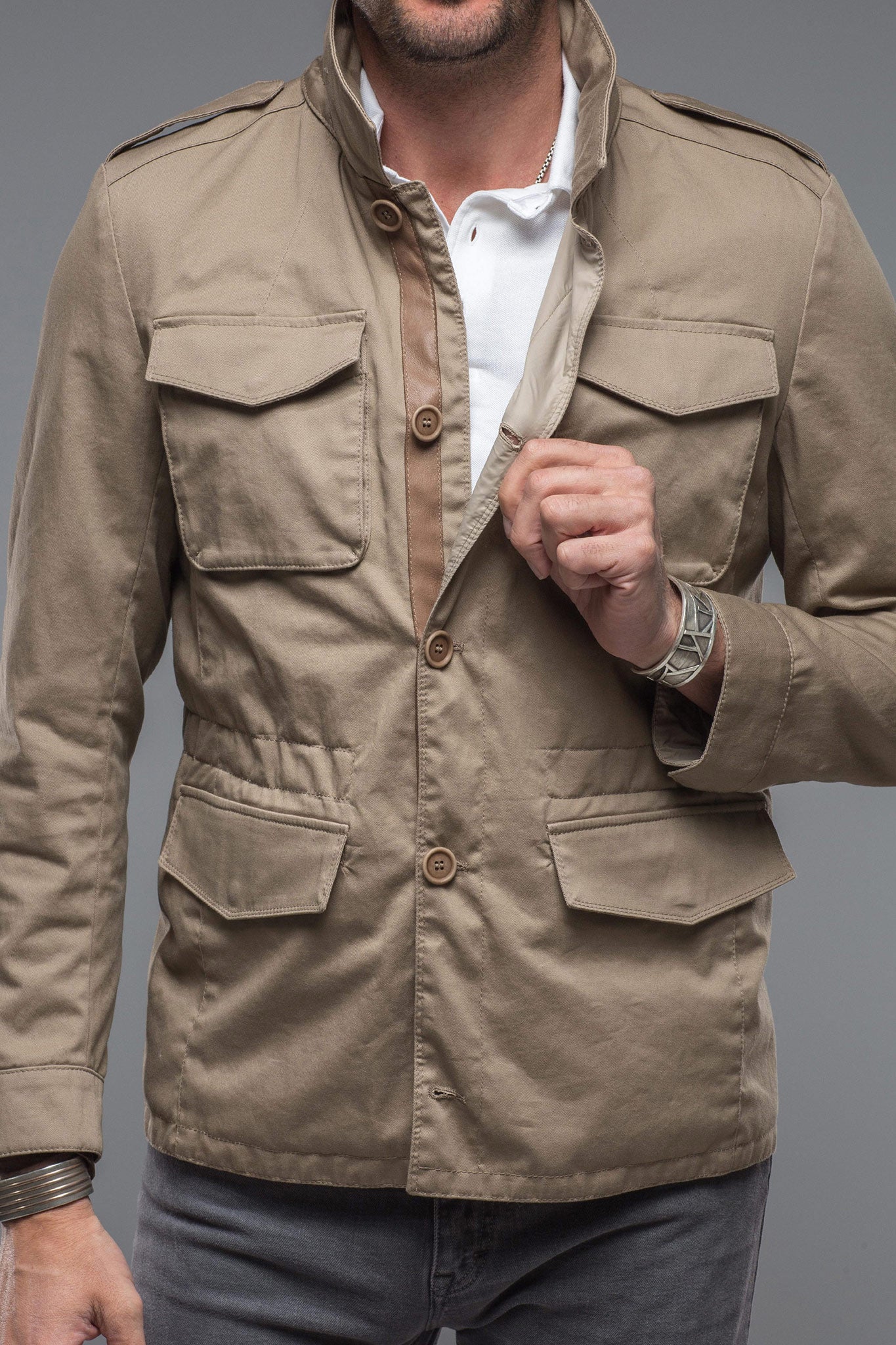 Gimo's Sullivan Reversible Jacket In Beige Warehouse - Mens - Outerwear - Cloth