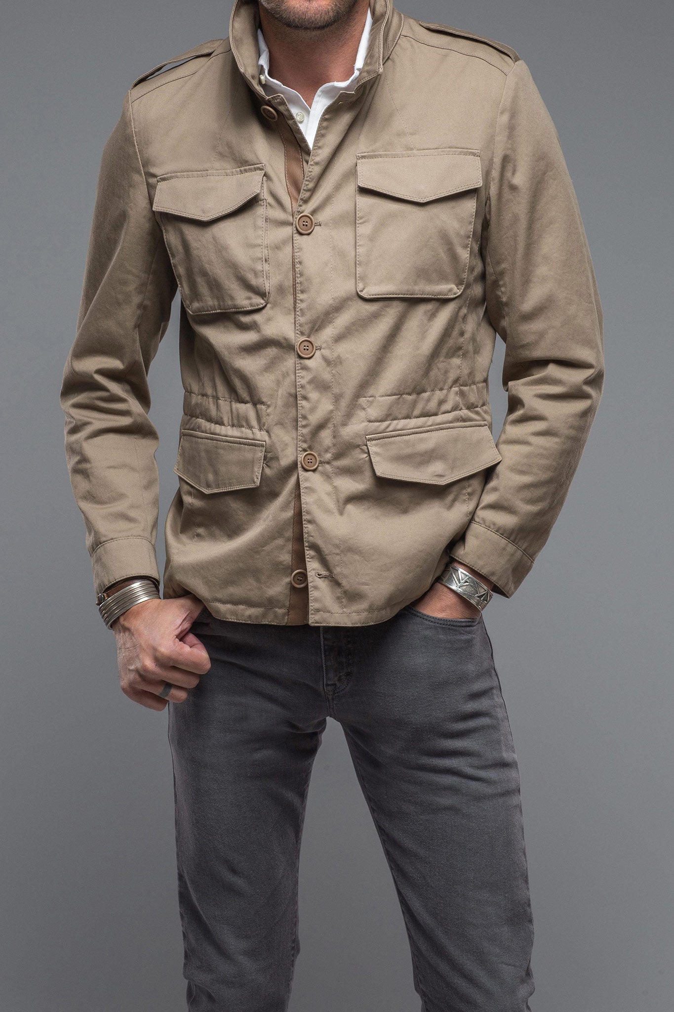 Gimo's Sullivan Reversible Jacket In Beige Warehouse - Mens - Outerwear - Cloth