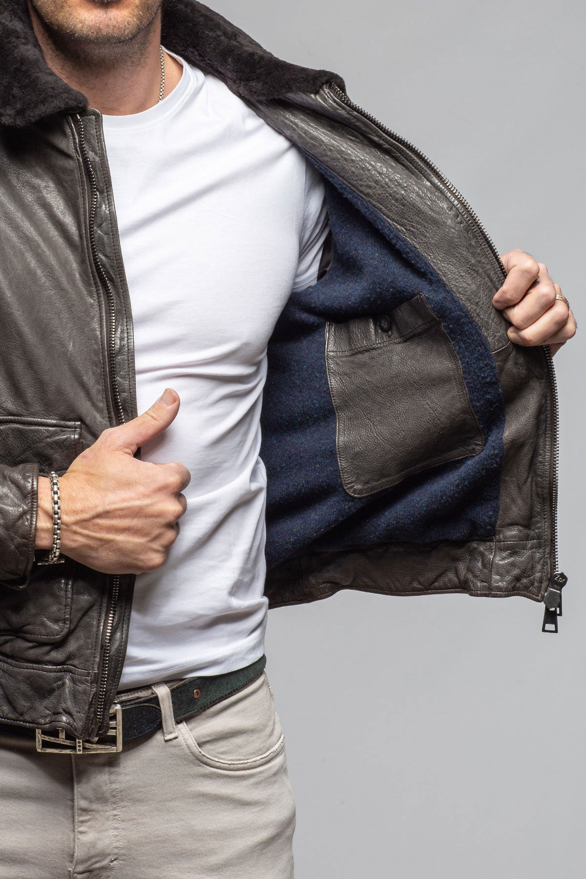 Gimo's Sylvester Nappa Bomber Samples - Mens - Outerwear - Leather