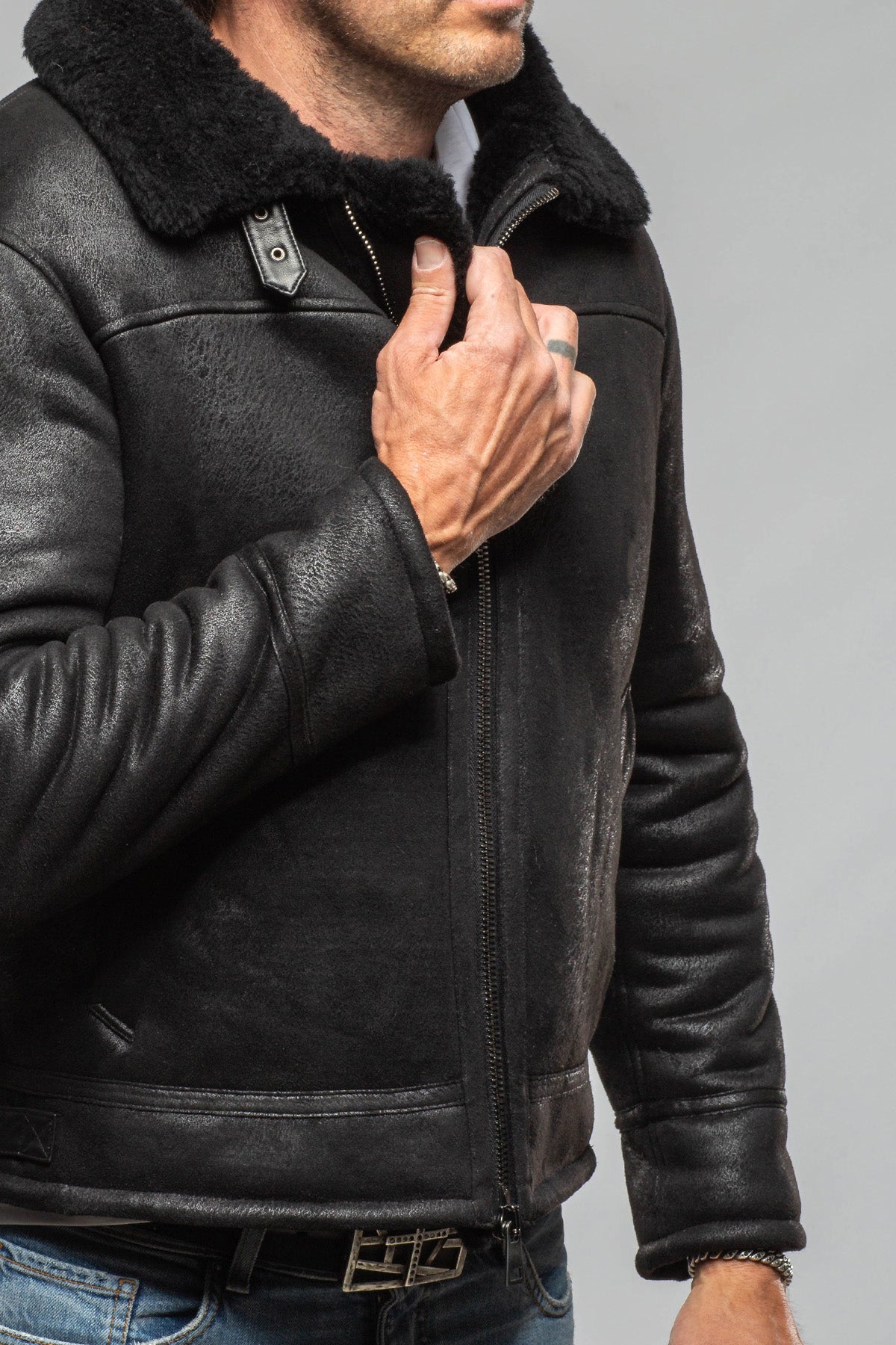 Gimo's Tahoe Shearling Bomber Samples - Mens - Outerwear - Shearling