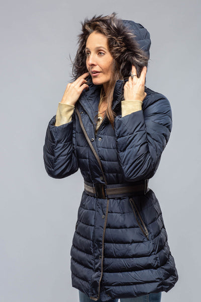 Gimo's Thalia Long Goose Down Coat In Navy Warehouse - Ladies - Outerwear - Cloth