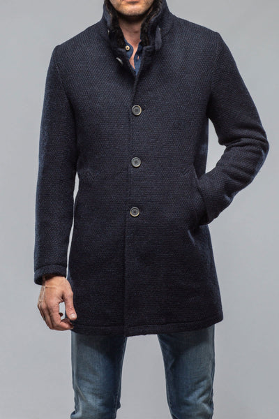 Gimo's Vancouver Knit Coat In Navy Warehouse - Mens - Outerwear - Cloth
