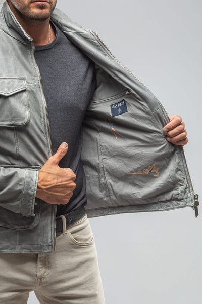 Gimo's Welgos Leather Jacket In Grey Mens - Outerwear - Leather