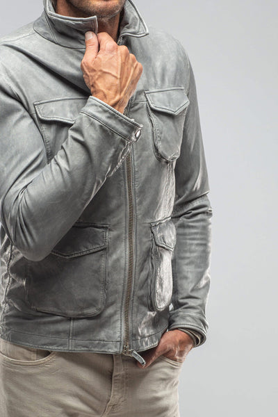 Gimo's Welgos Leather Jacket In Grey Mens - Outerwear - Leather