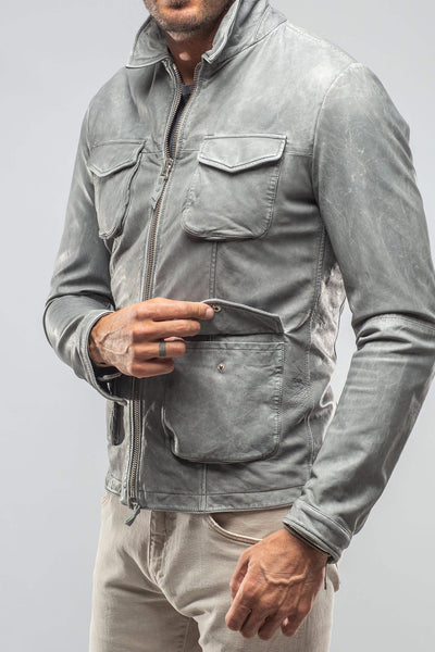 Gimo's Welgos Leather Jacket In Grey Mens - Outerwear - Leather