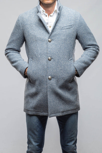 Gimo's Weyburn Knit Coat In Light Blue Warehouse - Mens - Outerwear - Cloth