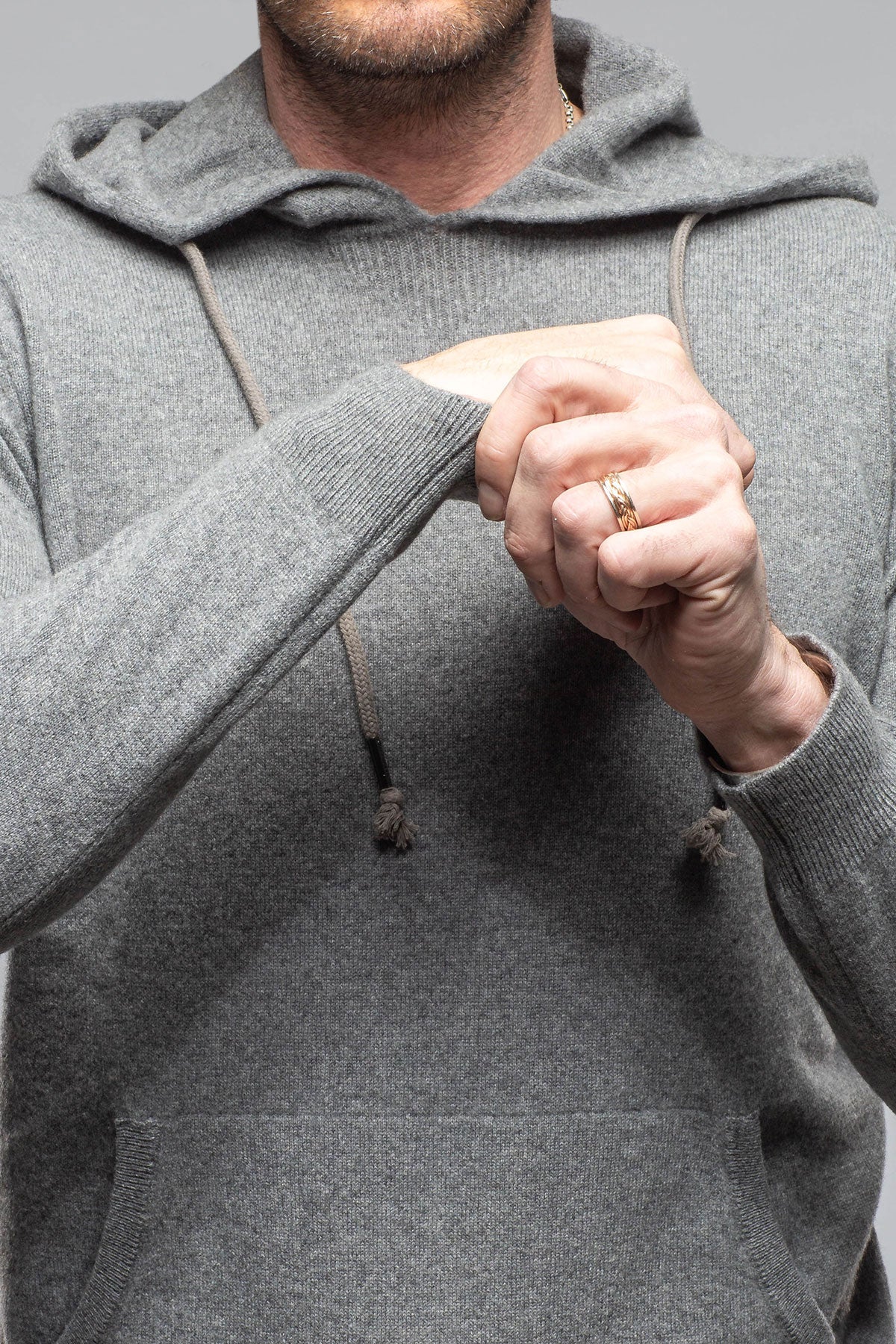 Florio II Cashmere Hoodie In Grey | Mens - Sweaters | Stile Latino